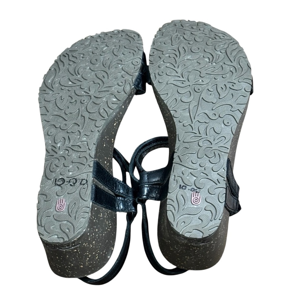 Teva Ventura Black Leather Wedge Ankle Strap Sandals 4253. Women’s 9 - Picture 4 of 5